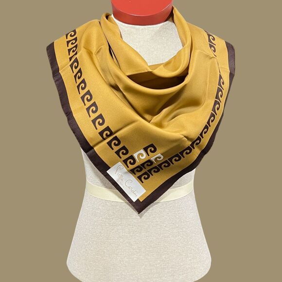Pierre Cardan Accessories - Vintage Scarf Pierre Cardin 27" Square Made in France 1970's Fashion Polyester